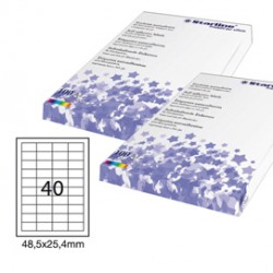 Etichette adesive - in carta - permanenti - 48,5 x 25,4 mm - 40 et/fg - 100 fogli - bianco - Starline