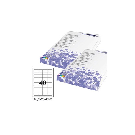 Etichette adesive - in carta - permanenti - 48,5 x 25,4 mm - 40 et/fg - 100 fogli - bianco - Starline