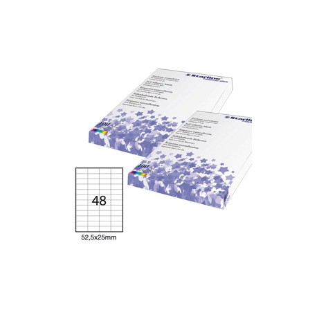 Etichette adesive - in carta - permanenti - 52,5 x 25 mm - 48 et/fg - 100 fogli - bianco - Starline