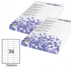 Etichette adesive - in carta - permanenti - 70 x 25 mm - 36 et/fg - 100 fogli - bianco - Starline