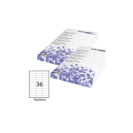 Etichette adesive - in carta - permanenti - 70 x 25 mm - 36 et/fg - 100 fogli - bianco - Starline