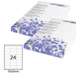 Etichette adesive - in carta - permanenti - 70 x 35 mm - 24 et/fg - 100 fogli - bianco - Starline