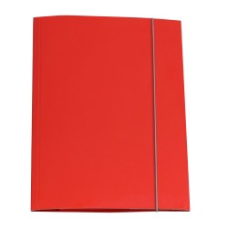 Cartellina con elastico - cartone plastificato - 3 lembi - 25x34 cm - rosso - Queen Starline