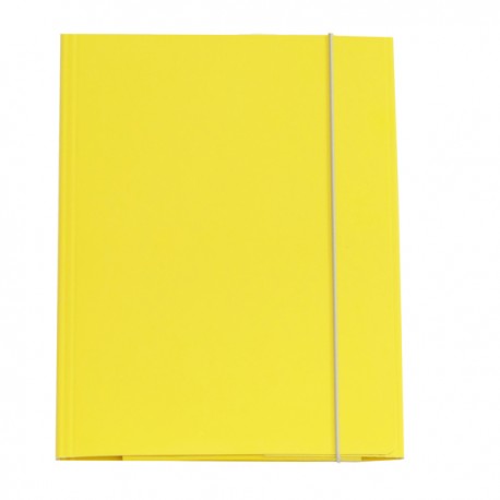 Cartella 3 lembi con elastico Queen - A4 - dorso variabile - cartone plastificato - giallo - Starline