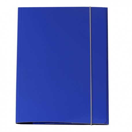 Cartella 3 lembi con elastico Queen - A4 - dorso variabile - cartone plastificato - blu - Starline