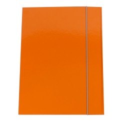 Cartellina con elastico - cartone plastificato - 3 lembi - 25x34 cm - arancio - Queen Starline