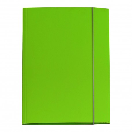 Cartellina con elastico - cartone plastificato - 3 lembi - 25x34 cm - verde prato - Queen Starline