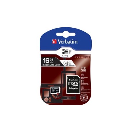 Verbatim - Micro SDHC Classe 10 fino a 45mb/sec - 44082 - 16GB