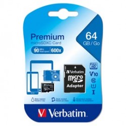 Verbatim - Micro  SDXC Classe 10 fino a 45mb/sec - 44084 - 64GB