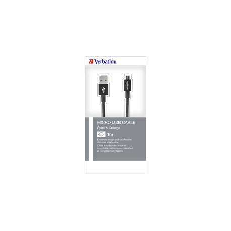 Verbatim Cavo MICRO B USB CABLE SYNC  CHARGE 100CM NERO - 48863