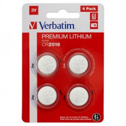 Verbatim - Blister 4 MicroPile a pastiglia CR2016 - litio - 49531 - 3V
