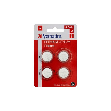 Verbatim - Blister 4 MicroPile a pastiglia CR2025 - litio - 49532 - 3V
