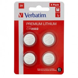 Verbatim - Blister 4 MicroPile a pastiglia CR2032 - litio - 49533 - 3V
