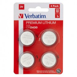 Verbatim - Blister 4 MicroPile a pastiglia CR2430 - litio - 49534 - 3V