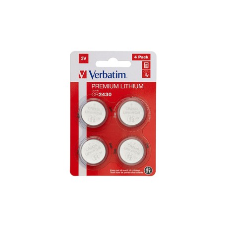 Verbatim - Blister 4 MicroPile a pastiglia CR2430 - litio - 49534 - 3V