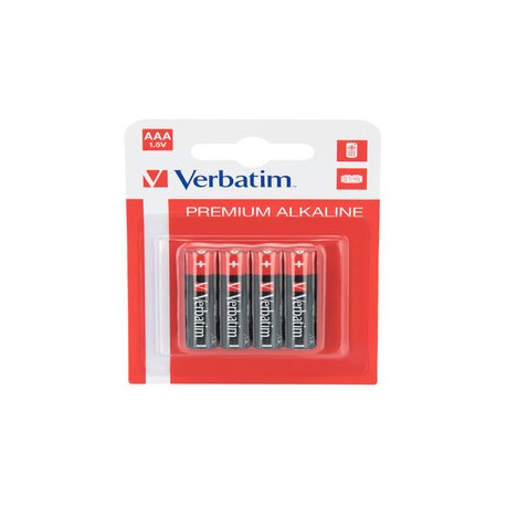 Pila ministilo AAA - 1,5V - 49920 - alcaline - Verbatim - blister 4 pezzi