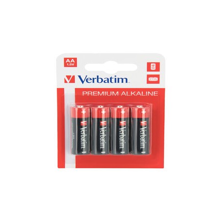 Pila stilo AA - 1,5V - 49921 - alcaline - Verbatim - Blister 4 pezzi