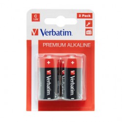 Pila mezzatorcia - C - 49922 - alcalina - Verbatim - blister 2 pezzi