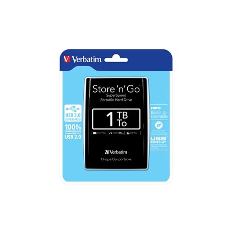 Verbatim - Hard disk Store 'N'Go Usb 3.0 - Nero - 53023 - 1TB