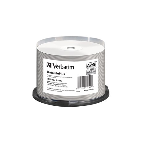 Verbatim - Scatola 50 CD-R Data Life Plus - spindle 1X-52X - 43745 - 700MB