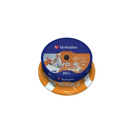 Verbatim - Scatola 25 DVD-R - stampabile - 43538 - 4,7GB