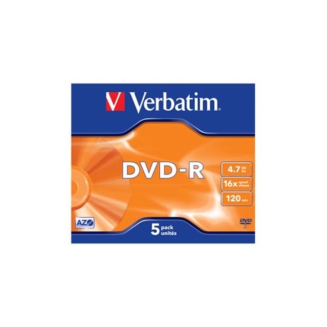 Verbatim - Scatola 5 DVD-R - Jewel case - serigrafato - 43519 - 4,7GB