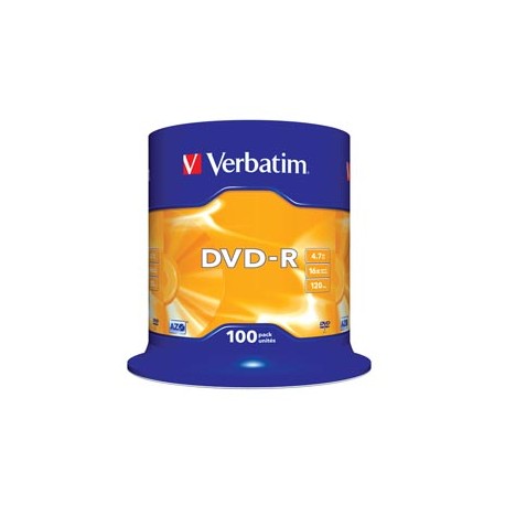 Verbatim - Scatola 100 DVD-R - serigrafato - 43549 - 4,7GB