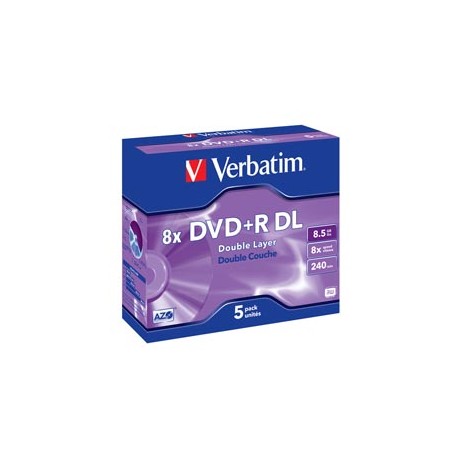 Verbatim - Scatola 5 DVD+R Dual Layer - serigrafato Jewel Case - 43541 - 8,5GB