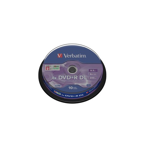 Verbatim - Scatola 10 DVD+R Dual Layer - serigrafato Spindle - 43666 - 8,5GB