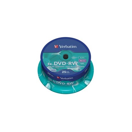 Verbatim - Confezione 25 DVD-RW - argento lucido - serigrafato - 43639 - 4,7GB