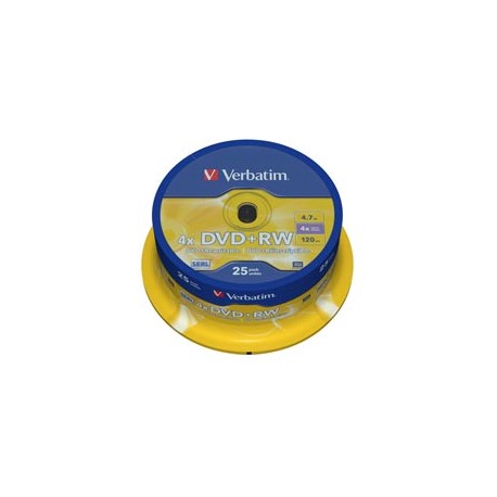 Verbatim - Scatola 25 DVD+RW - serigrafato Spindle - 43489 - 4,7GB