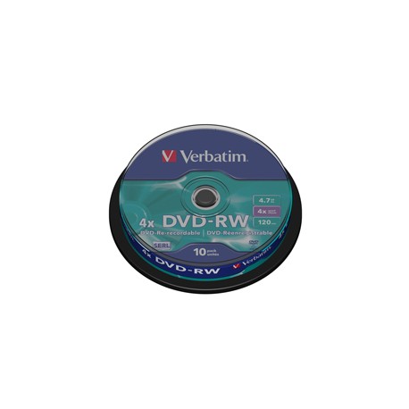 Verbatim - Scatola 10 DVD-RW - serigrafato - 43552 - 4,7GB