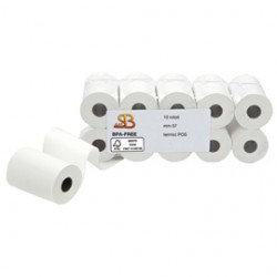 Rotolo per POS e carta di credito - 57 mm x 20 m - 55 gr - diametro esterno 40 mm - anima 12 mm - carta termica BPA free