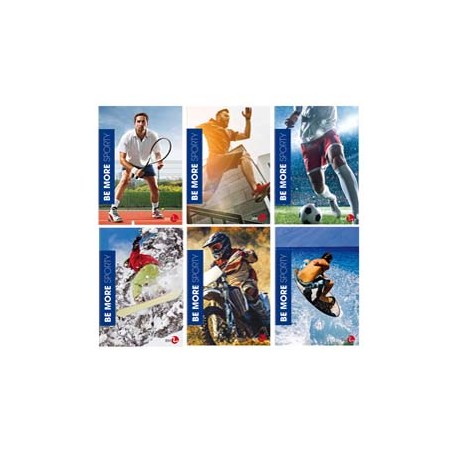 Maxiquaderno Be More Sport - A4 - 36+2 fogli - 100 gr - 1 rigo c/margine - BM