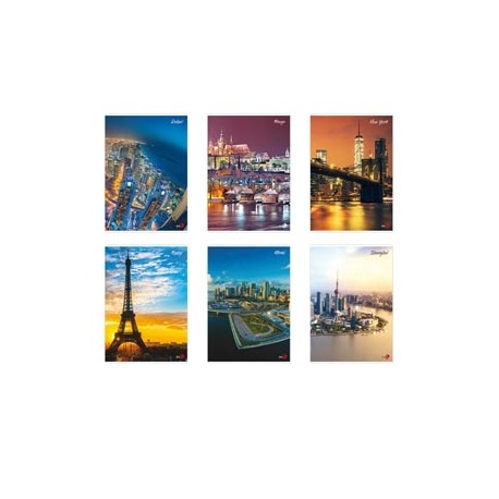 Maxiquaderno Citt&agrave; fantasia - A4 - 1 rigo - 40+2 fogli - 80gr - BM