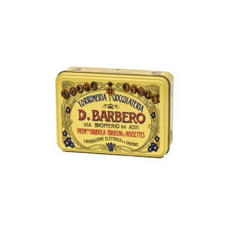 Scrigno regalo - con praline miste - 150 gr - metallo - giallo - Barbero