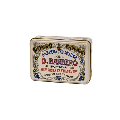 Scrigno regalo - con tartufi misti - 130 gr - metallo - panna - Barbero