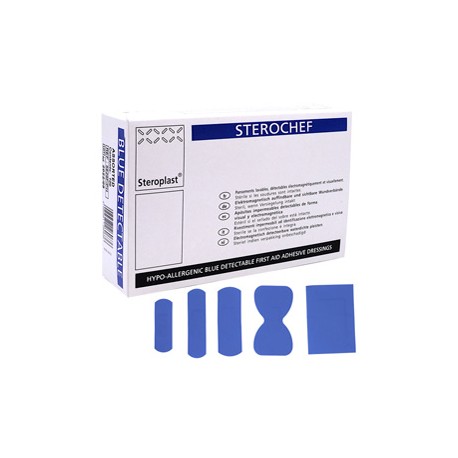 Cerotti detectabili - sterili - 5 misure assortite - blu - conf. 100 pezzi - PVS
