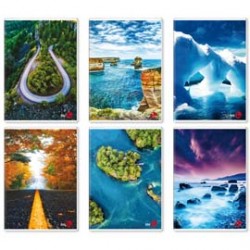 Maxiquaderno Paesaggi fantasia - A4 - 1 rigo c/margine - 40+2 fogli - 80gr - BM