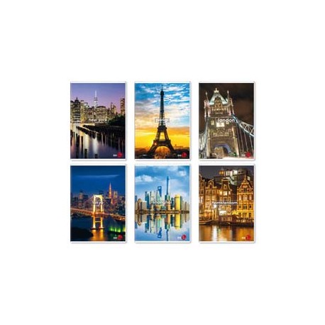 Maxiquaderno Citt&agrave; fantasia - A4 - 4mm c/margine - 40+2 fogli - 80gr - BM