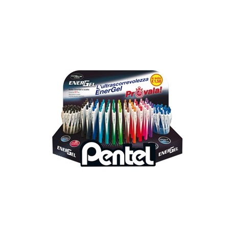 Roller Energel Slim - 0,7 mm - colori assortiti - Pentel - expo 120 pezzi