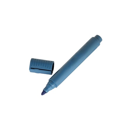 Pennarello detectabile - con cappuccio - indelebile - punta tonda - 14 cm - PP - blu