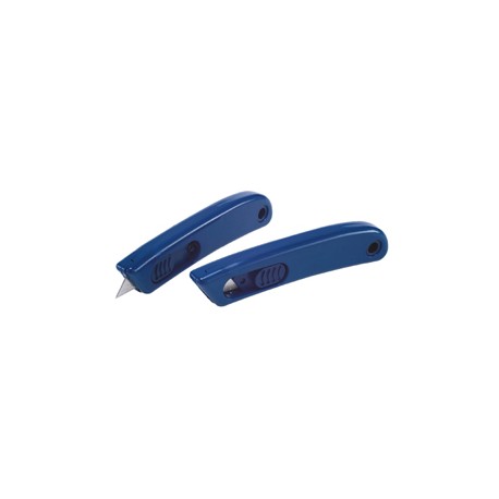 Cutter monouso detectabile - con lama retraibile - 11 x 2,5 cm - PP - blu