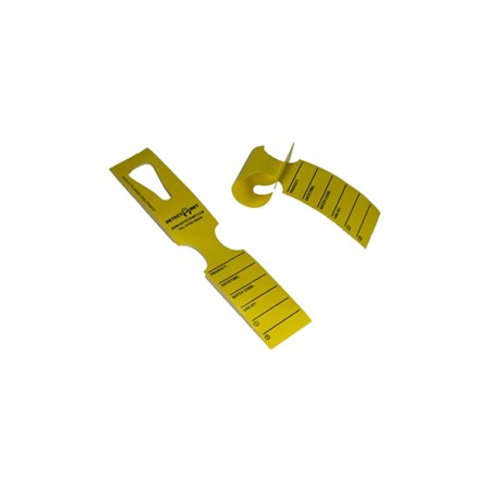 Etichette detectabili - con foro - 5 x 27,9 cm - giallo - rotolo da 500 etichette