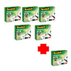 Nastro adesivo Magic 810 - permanente - 19 mm x 33 mt - trasparente - ScotchR - Promo Pack 5+1 rotoli