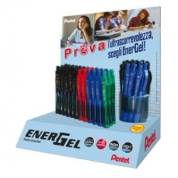 Roller Energel X - a scatto - 0,7 mm - Pentel - expo 60 pezzi