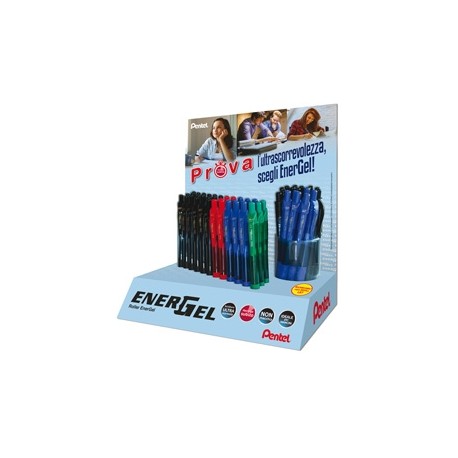 Roller Energel X - a scatto - 0,7 mm - Pentel - expo 60 pezzi