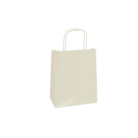 Shopper Twisted - maniglie cordino - 22 x 10 x 29 cm - carta kraft - avorio - Mainetti Bags - conf. 25 sacchetti