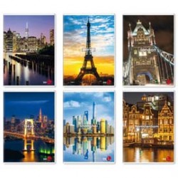 Maxiquaderno Travel fantasia - A4 - 1 rigo c/margine - 40+2 fogli - 80gr - BM