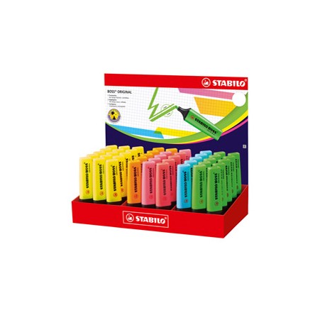 Evidenziatore Boss Original - colori assortiti - Stabilo - expo 45 pezzi